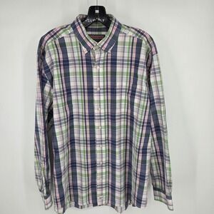 Vineyard Vines Murray For Shep Ian Long Sleeve Pink Blue Green Plaid Size Large